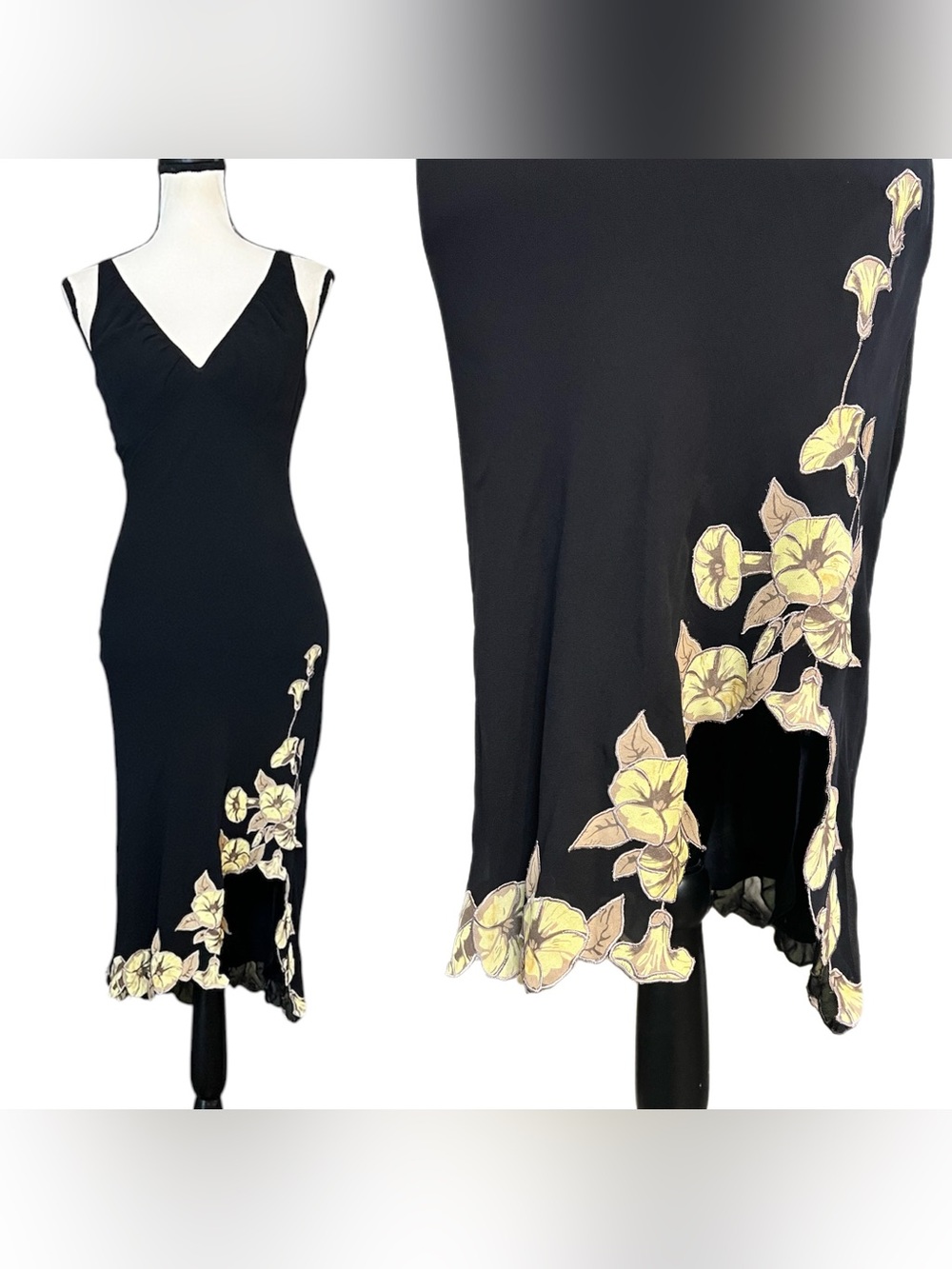 Rare Vintage Catherine Malandrino Silk Sheer Mesh Floral Dress